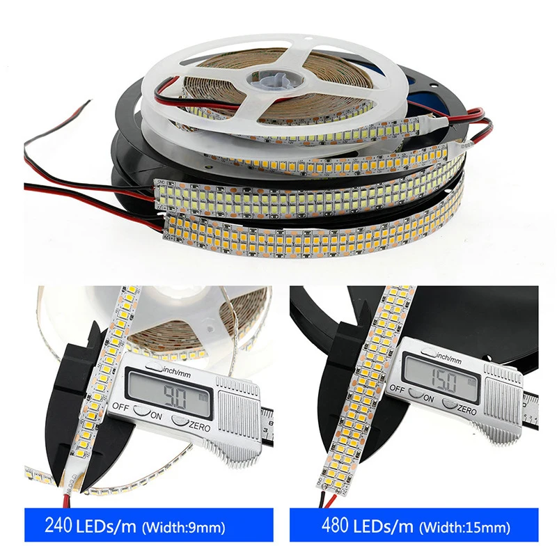 СВЕТОДИОДНАЯ лента SMD 2835 100 м 480 светодиодов/м двухрядная гибкая светодиодная 24 В 12