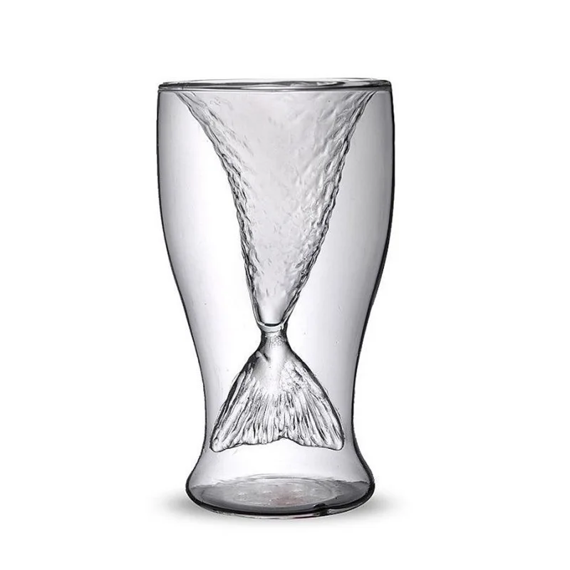 

Double-layer Mermaid Glass Glass Water Cup Borosilicate Fish Tail Cup Fish Tail