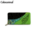 Coloranimal в гавайском стиле, гетры с рисунком листьев, Для женщин PU кошелек сумка-тоут Сумочка для денег и монет сумка Переносной леди носят кредитной держатель для карт Bosla Лидер продаж