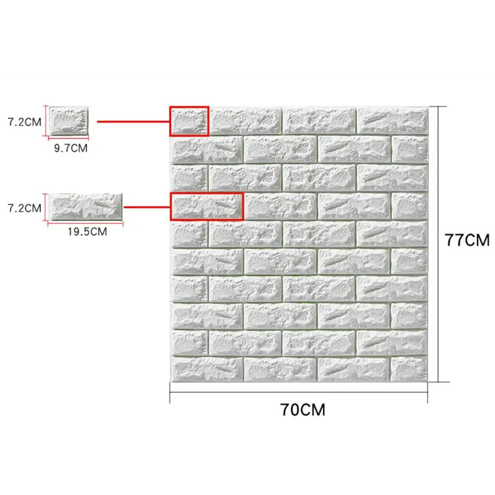 Diy 3d Brick Pe Foam Wall Panel Room Decals Stone Decoration Embossed Living Child Safety Bedroom Home | Дом и сад