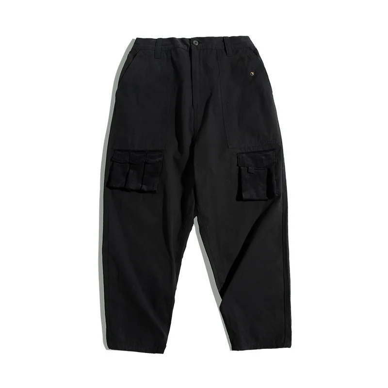 

Elastic Vintage Corduroy Pants Mens Jumpsuit Cargo Work Pant Casual Overalls Sateen Classic Stright Trousers Man Bottoms