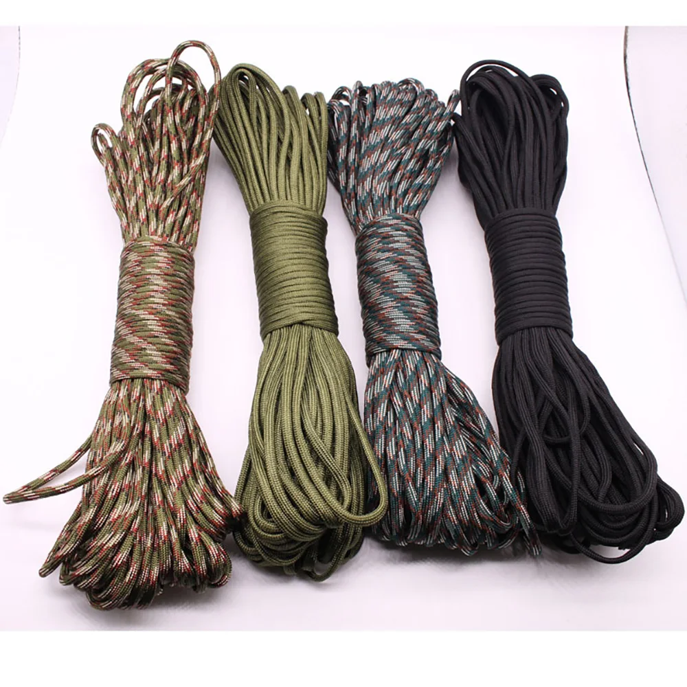 

31m Paracord 550 Parachute Cord 100ft 4mm Rope Bundles Lanyard Rope Black Camping Equipment Survival Kit