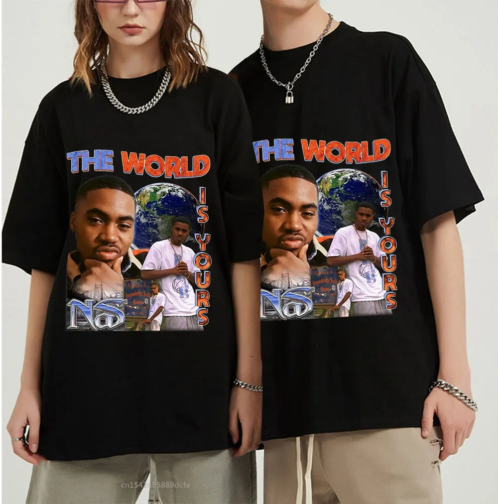 

Rapper Nas Illmatic Printed Couple Tshirts Classic Summer High Quality T -Shirt Oversized Tops Classic Tee Shirt