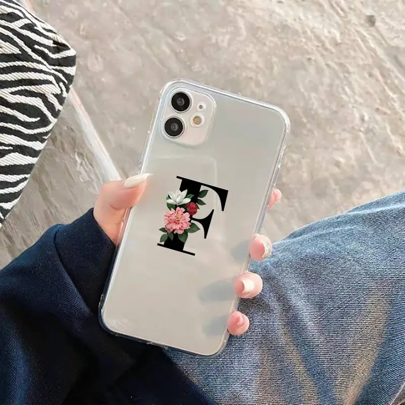 

Alphabet Letter Phone Case For iphone 12 11 8 7 6s 6 5 5s 5c se plus mini x xs xr pro max Transparent soft
