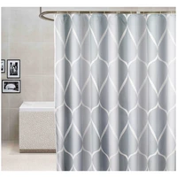 waterproof shower curtain with 12 hooks geometric printed bath curtains water drop pattern polyester cloth bathroom accessories