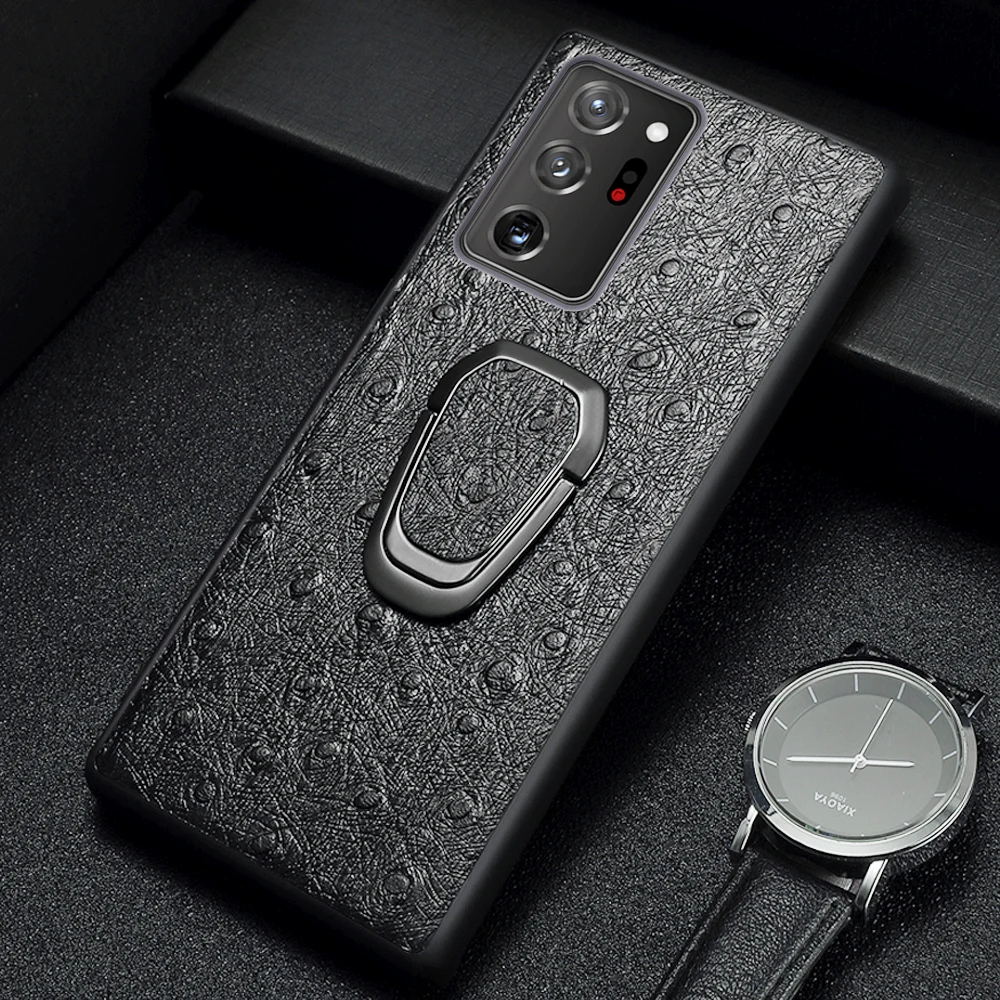 Чехол LANGSIDI с магнитным кронштейном из страусиной кожи для Galaxy Note 20 ultra Samsung S20 Plus s10