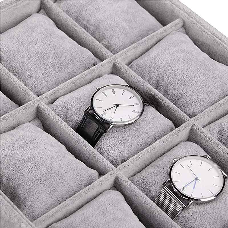

Bracelet Jewelry Tray Organizer Jewelry Tray Watch Stand with 12 Pillows Gray