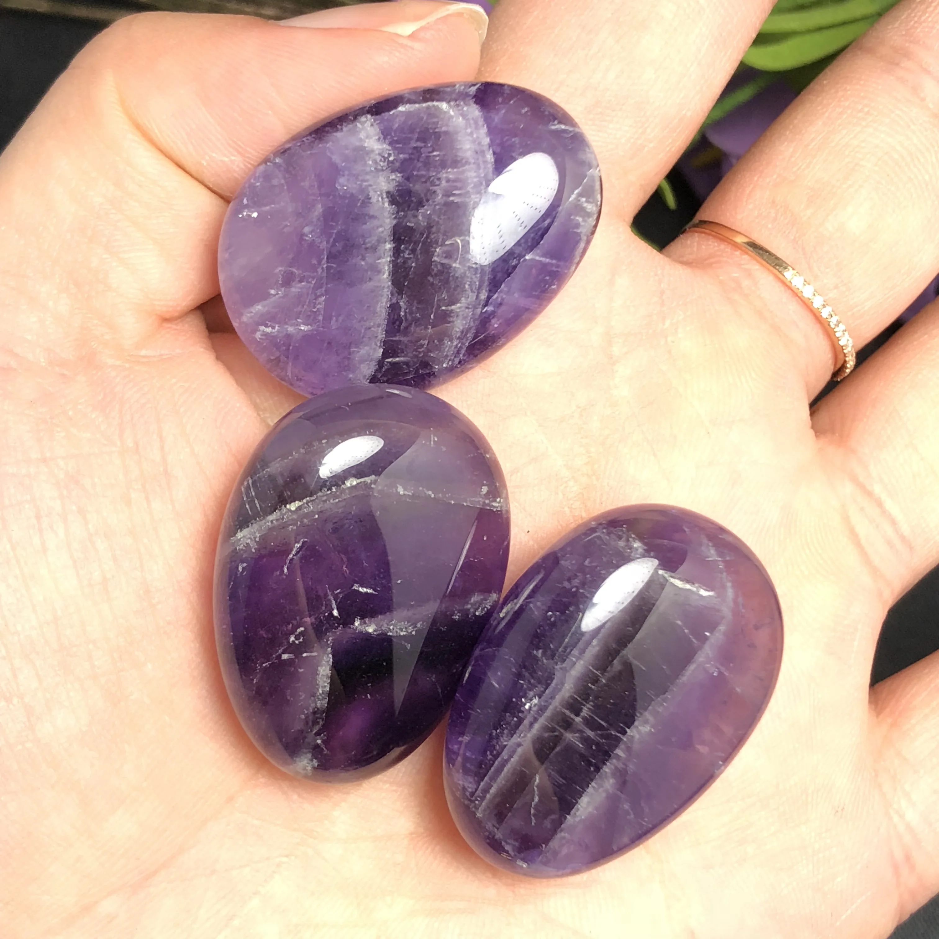 3 шт. полированный аметист шеврон Аметист|Камни| |