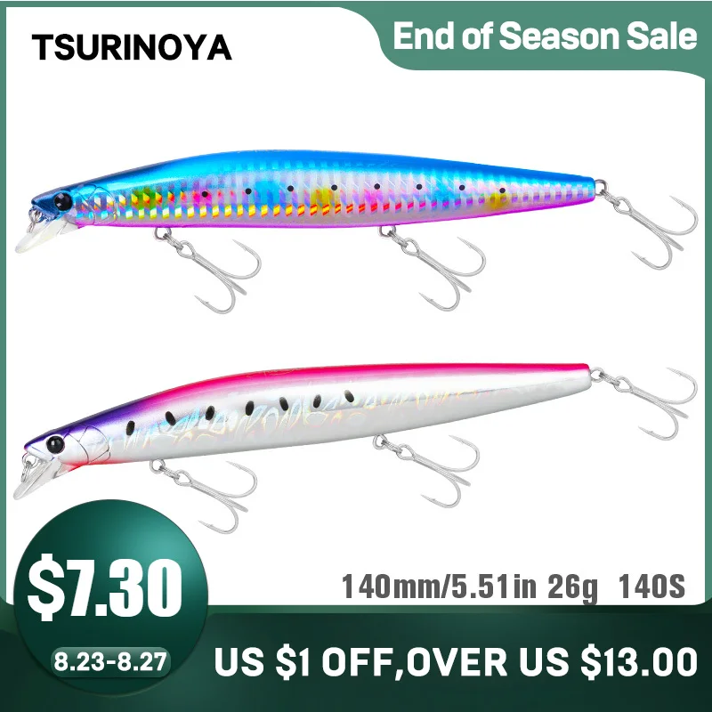 Тонущая блесна TSURINOYA 140S приманка для рыбной ловли DW92 140 мм 26 г профессиональная