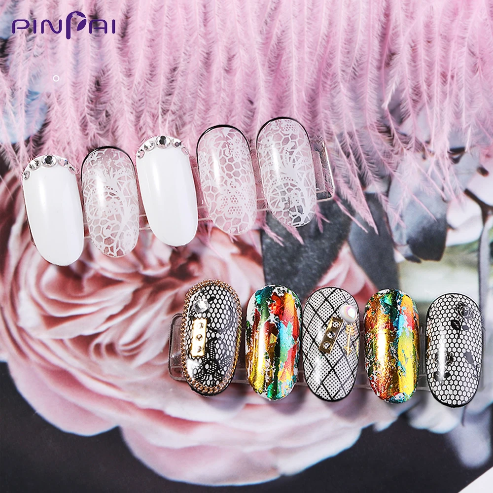 

Lace Black White Nail Foil Starry Sky Nail Art Transfer Sticker DIY Manicure Nail Art Decoration Printing Wrap Decals F624