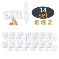 14 set double sided adhesive tape wall hanging hook powerful transparent hook kitchen and bathroom suction cup wall hanging
