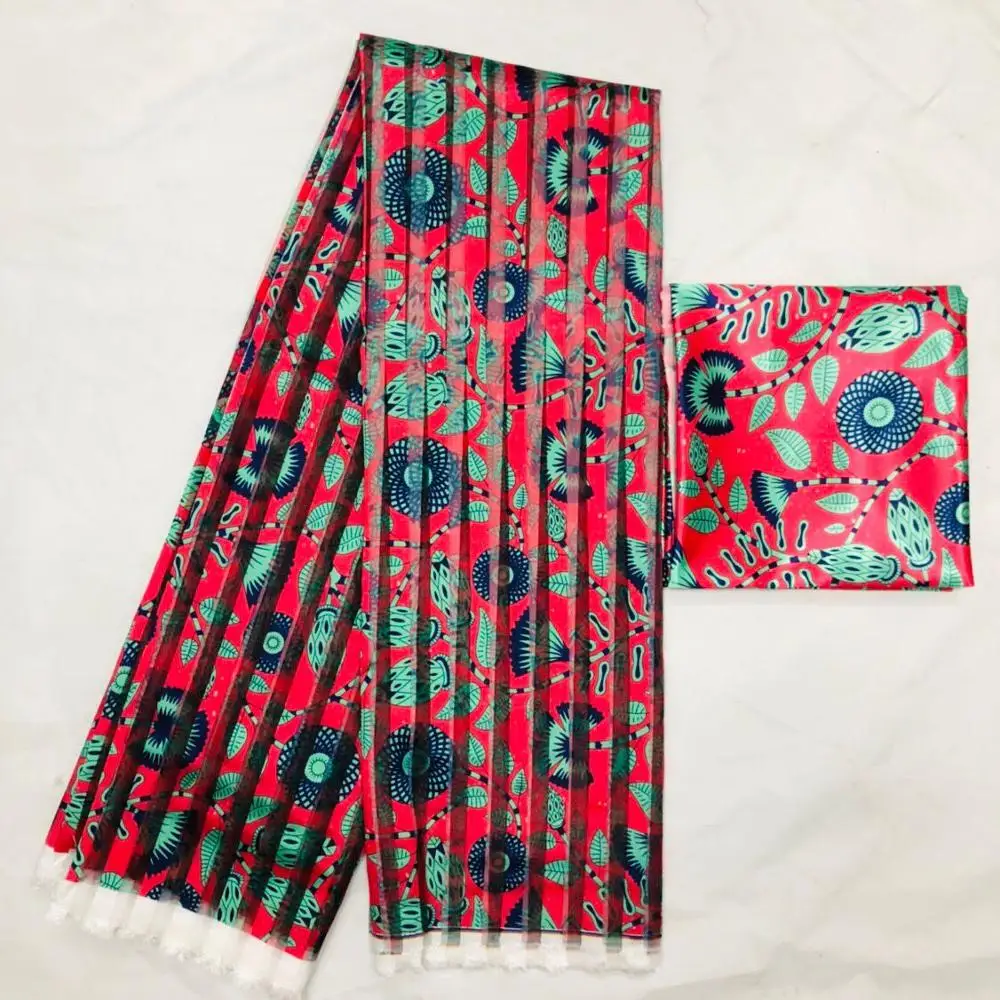 Африканская полоса органза шелк воск узор лента Ткань Высокое качество принты