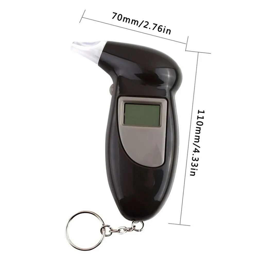 

Alcohol Breath Tester with mouthpieces Breathalyzer Analyzer Detector Test Keychain Breathalizer Breathalyser Device
