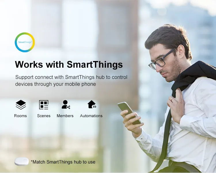 Коммутационный модуль SONOFF BASICZBR3 через приложение SmartThing с дистанционным