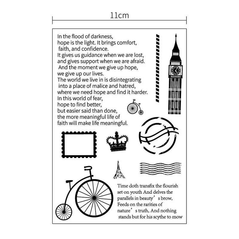 Штамп лес эльф олень цветы Drcor силиконовый прозрачный трафарет для скрапбукинга