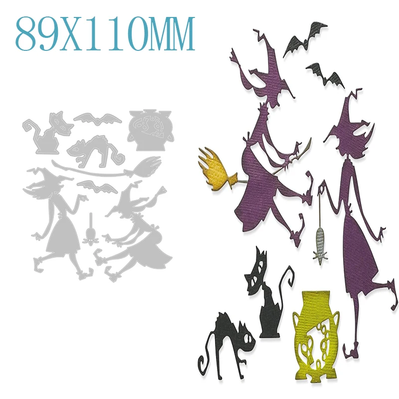 

Halloween Witch Metal Cutting Dies Stencils Scrapbooking Photo Album Card Paper Embossing Craft DIY Die Cut For Card Making