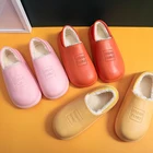 Новинка, женские домашние водонепроницаемые хлопковые тапочки с плюшевой подкладкой, теплая обувь, Нескользящие хлопковые тапочки двойного назначения для пар, мужская домашняя обувь