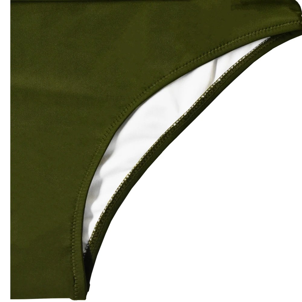 

VECENEY Falbala Flounce Ruffles at Front One Piece Swimsuit Monokini Swimsuit, Green