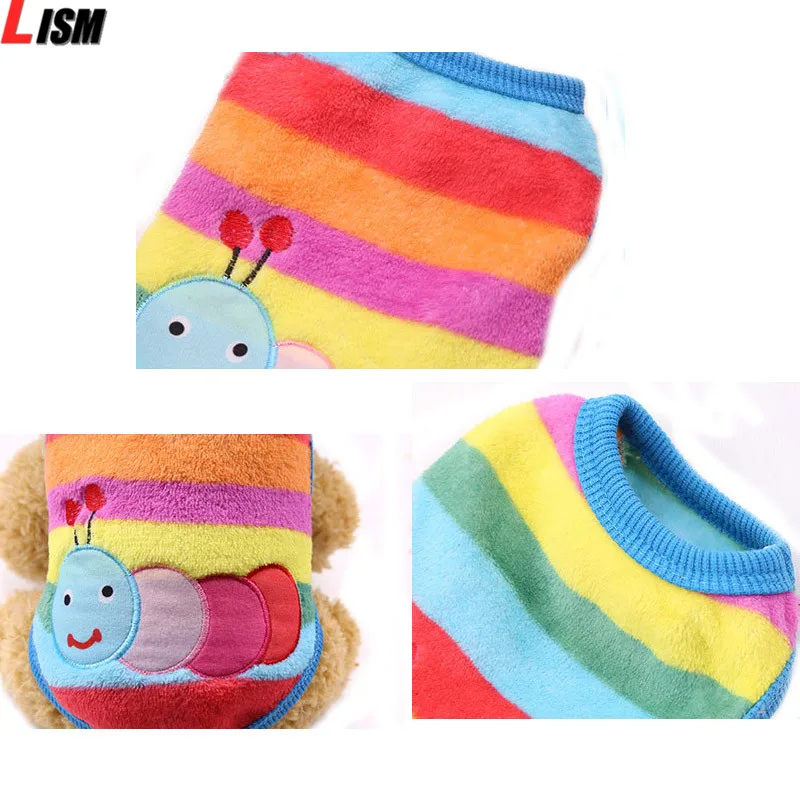 Осенне зимние куртки для кошек с мультяшным питомцем теплые флисовые костюмы