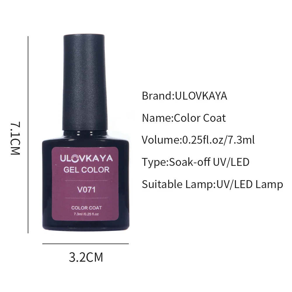 ULOVKAYA 7.3ml Gel Nail Polish Red Blue Pink Color Gel Varnish For Nails Need LED Lamp Semipermanent Nail Art Lacquer Gelish images - 6