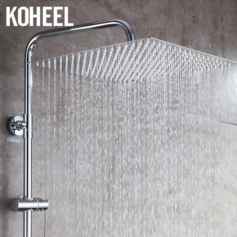

KOHEEL 16inch Square Shower head round Polished Chrome Stainless Steel Bathroom Rainfall Shower Heads