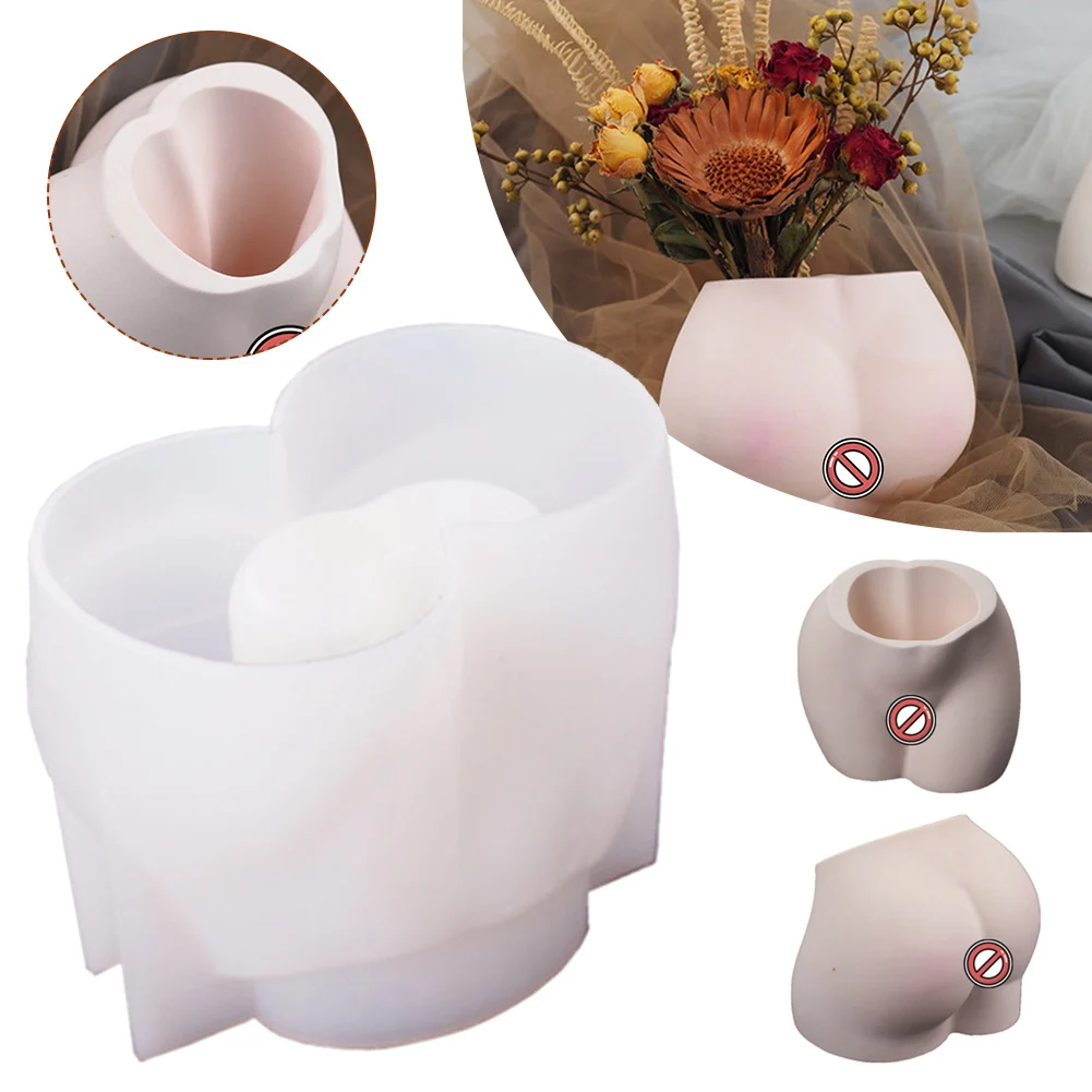

New 3D Human Body Silicone Butt Mould Vase Pen Holder Crystal Epoxy Resin Mold DIY Flower Pot Stand Mold For Home Arts Crafts