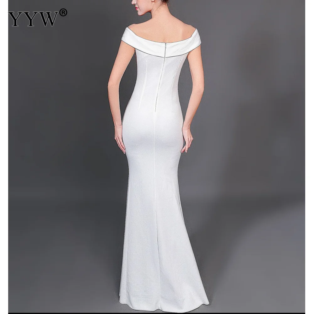 Хлопковое вечернее платье с открытыми плечами для девушек свадебной вечеринки