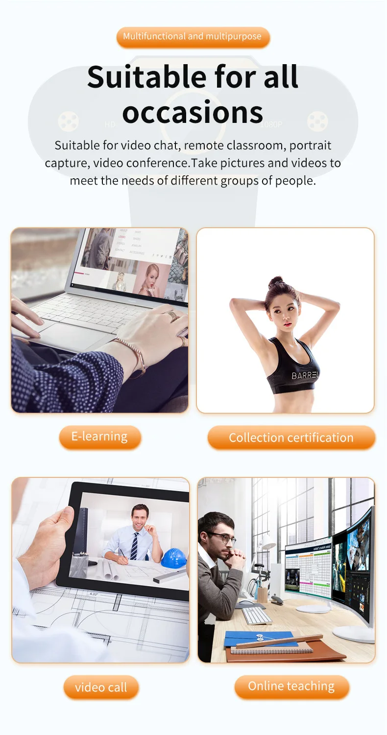 

Auto Focus 1944P Hd Webcam 1080P Web Camera With Microphone For Live Broadcast Video Calling Home Conference Work Web Camera