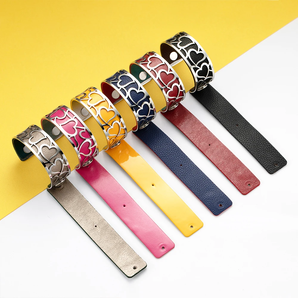 Legenstar 2020 новый модный браслет для женщин из нержавеющей стали цветной кожаный