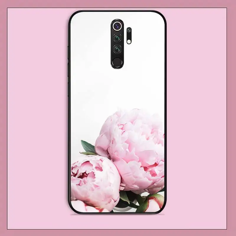 

Elegant Pink Purple Peony Flower Phone Case for Redmi Note 4 5 6 8 9 pro Max 4X 5A 9S cover