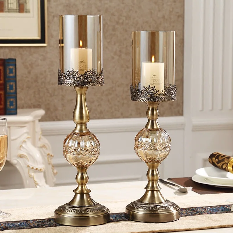 

Table Candleholder Ornaments European Crystal Candleholder Crafts