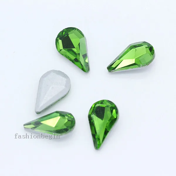 grass green 30p 5x8 мм каплевидный цвет точка фольгированный назад стеклянный модный Камень Кристалл Стразы капелька дизайн ногтей украшения ювелирных изделий - Цвет: grass green