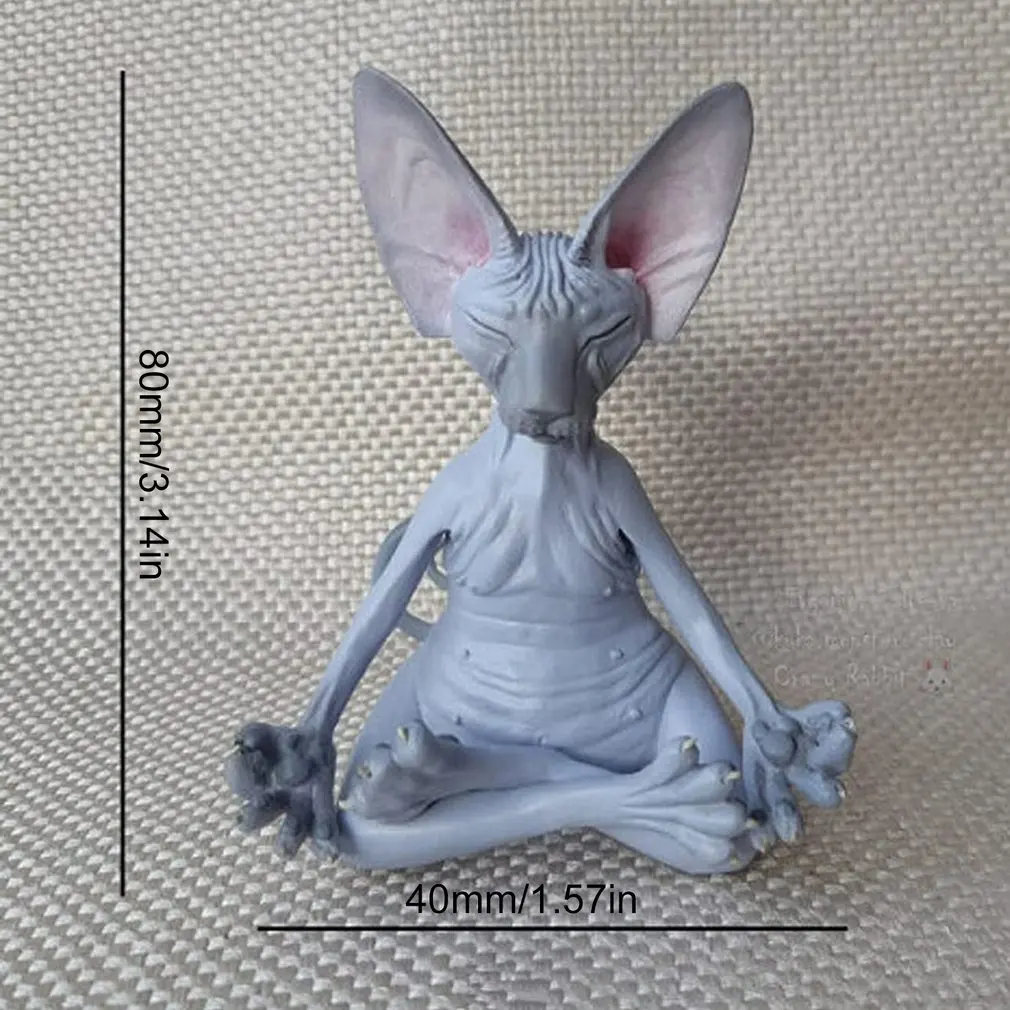 Статуя медитации кошки с сфинксом статуэтка из смолы украшение для офиса и дома