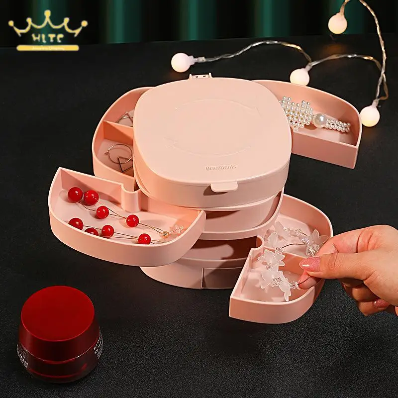 

Fashion Creativity Rotating Jewelry Storage Box Earring Eardrop Mini Box