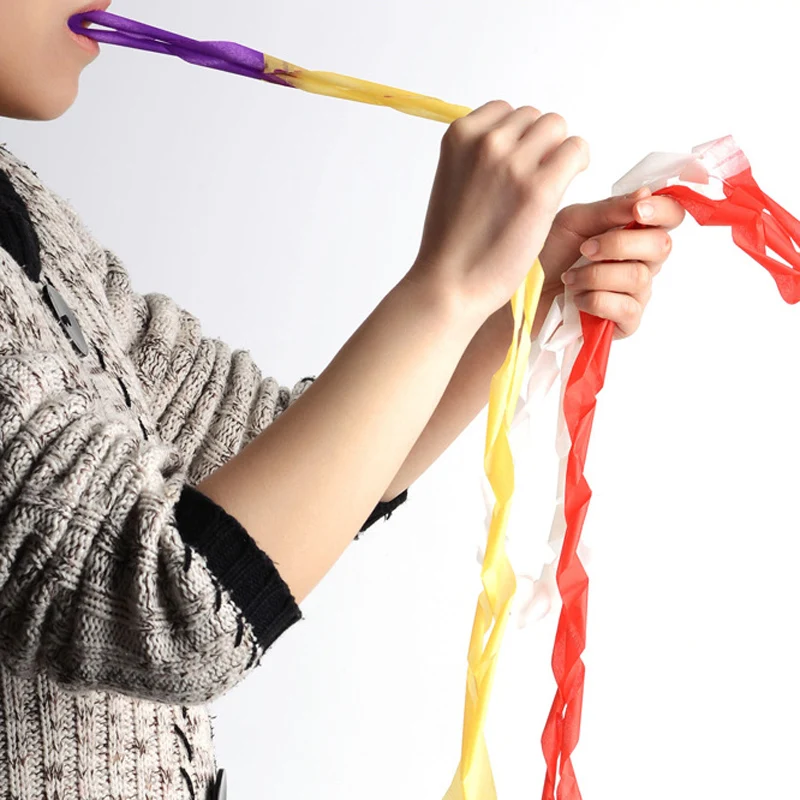 12 шт./компл. фокусы многоцветные рот катушки Бумага растяжки изо рта для фокусов