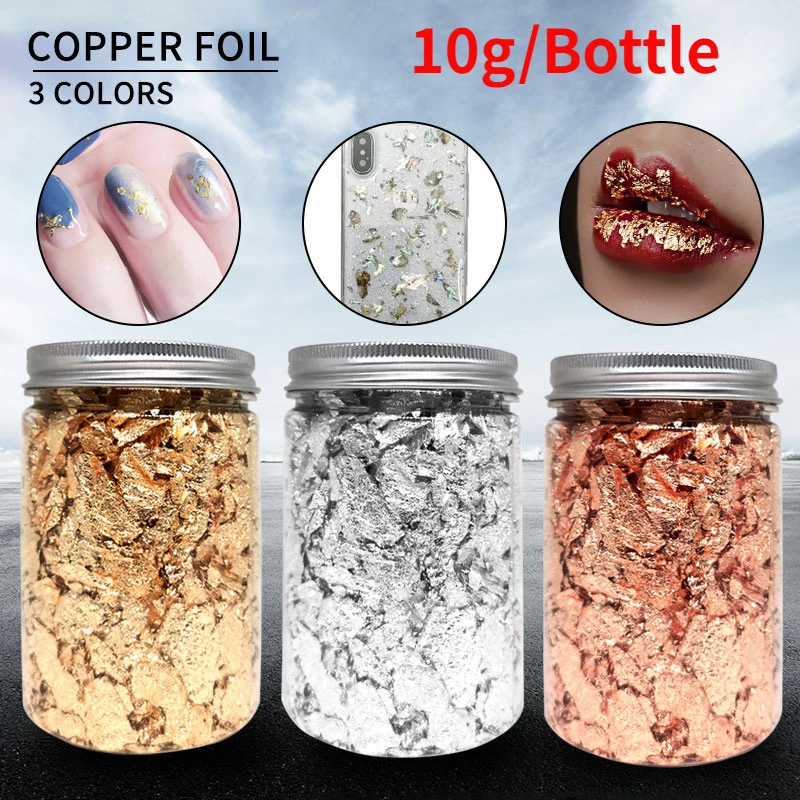 

10g Gold Foil Baking Decoration Imitaition Gold Flake Siver Leaf Nail Beauty Rose Gold Gilding DIY Art Craft Free Shipping