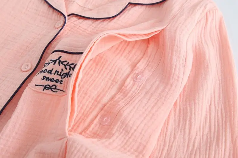 Новые Мягкие хлопковые креповые пижамы для кормящих мам с застежкой спереди