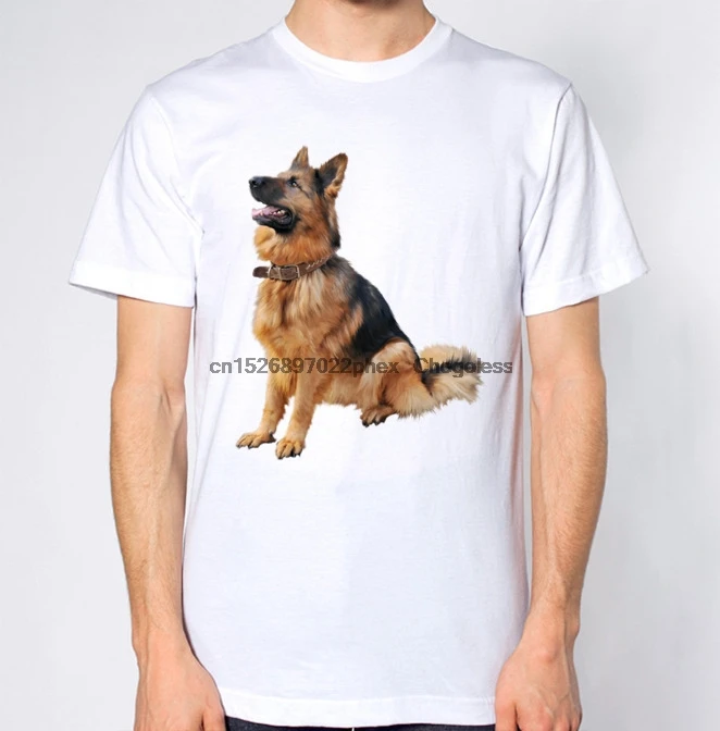 Футболка с изображением немецкой овчарки Милая футболка животных любовника