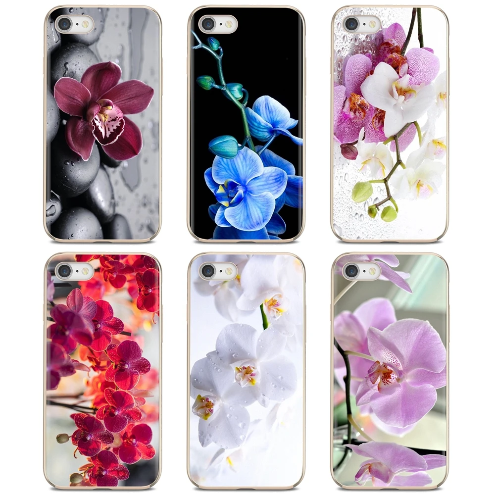 Чехол из мягкого силикона и ТПУ с изображением цветов орхидеи для iPhone 11 Pro 4 4S 5 5S SE