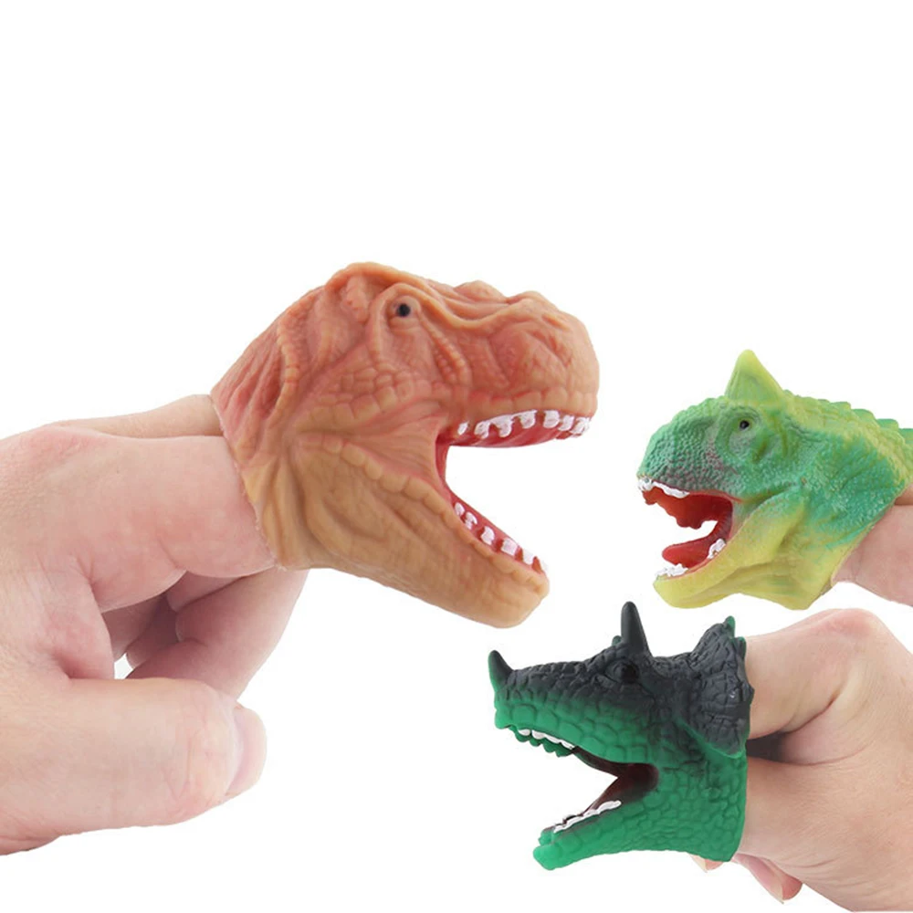 5 шт. игрушка-марионетка на палец реалистичный динозавр фигурка головы животного