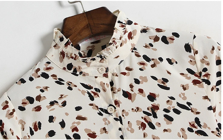 Новинка осени 2019 женская шифоновая блузка Модный цветочный принт