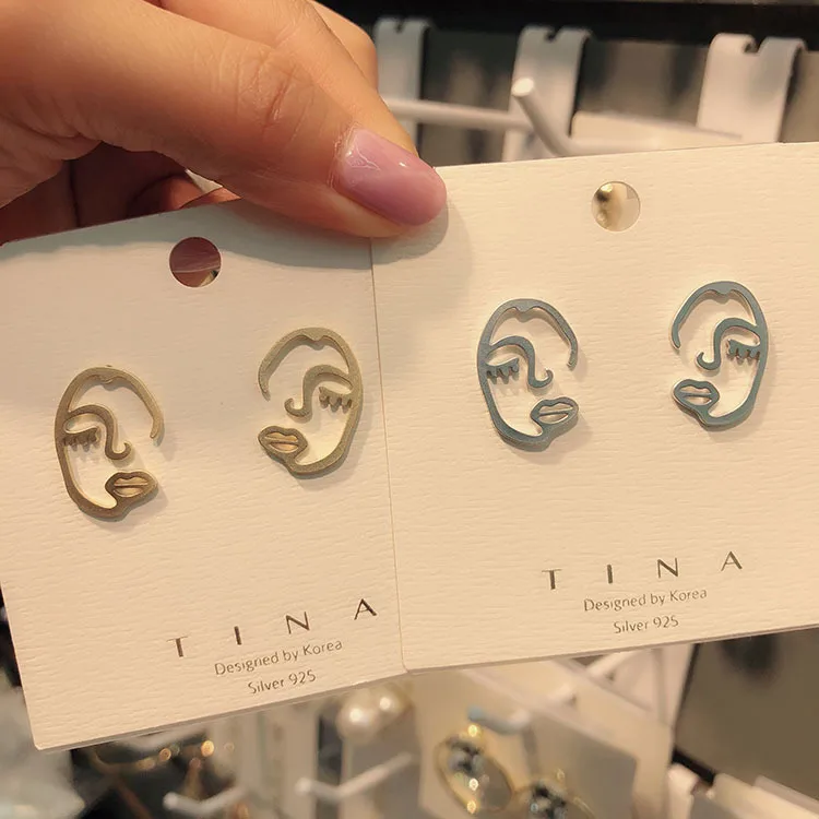 Корейский простой дизайн S925 Стерлинговое Серебро позолоченные металлические