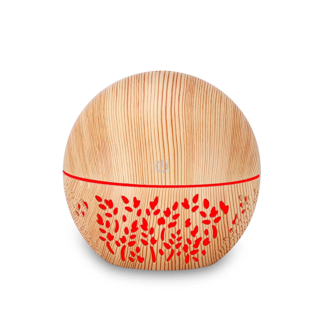 Essential Oil Diffuser Ultrasonic Air Humidifier With Wood Grain Color Changing LED Light Electric Aroma Reed Diffusers | Дом и сад