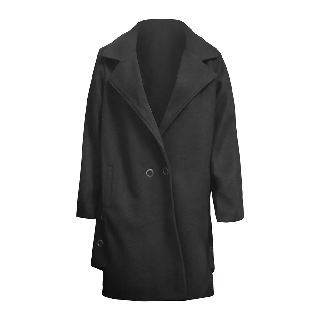 Women Outerwear Overcoat Autumn Winter Jacket New Fashion Long Woolen Coat Women Long Sleeve Slim Solid Female Wool Coats#108