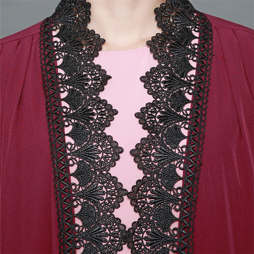 Женское платье с длинным рукавом Abaya мусульманское Кружевное кафтан в турецком