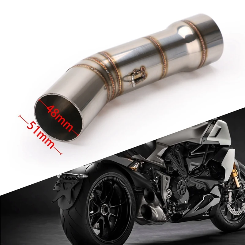51 мм без шнуровки выхлопная труба для DUCATI DIAVEL Модифицированная средняя
