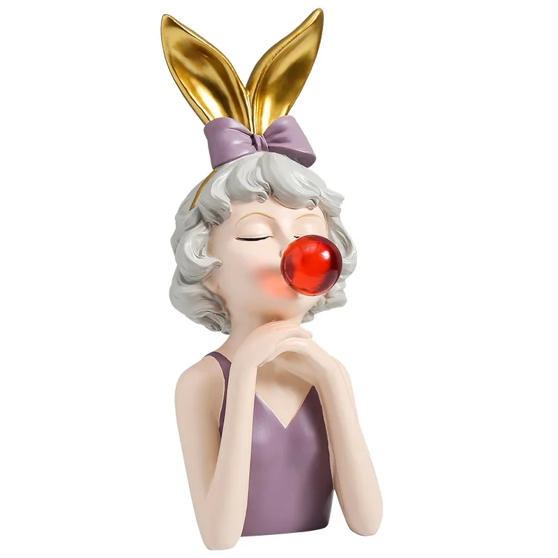 

Homelily Lovely Bubble Girl Small Figurines Home Decoration Accessories Modern Resin Ornament Creative Decor Cartoon Statue
