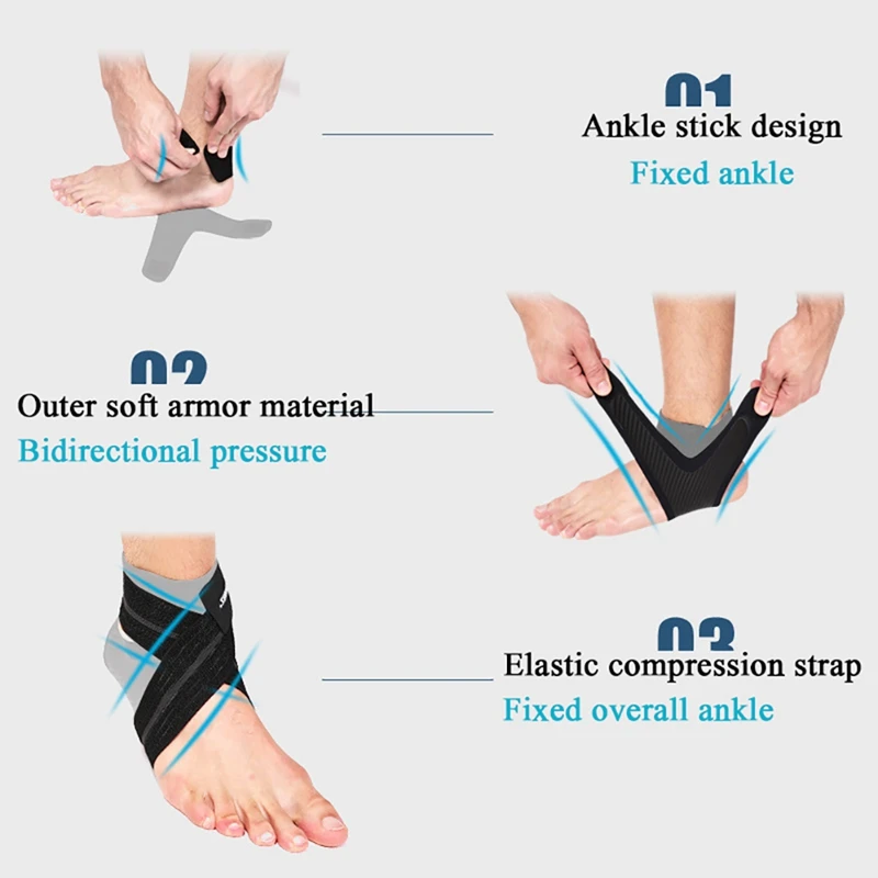 

1pc Sport Ankle Brace Protector Thin Breathable Compression Sprain Feet Support Wrap Protection AccessoriesFor Right / Left Foot