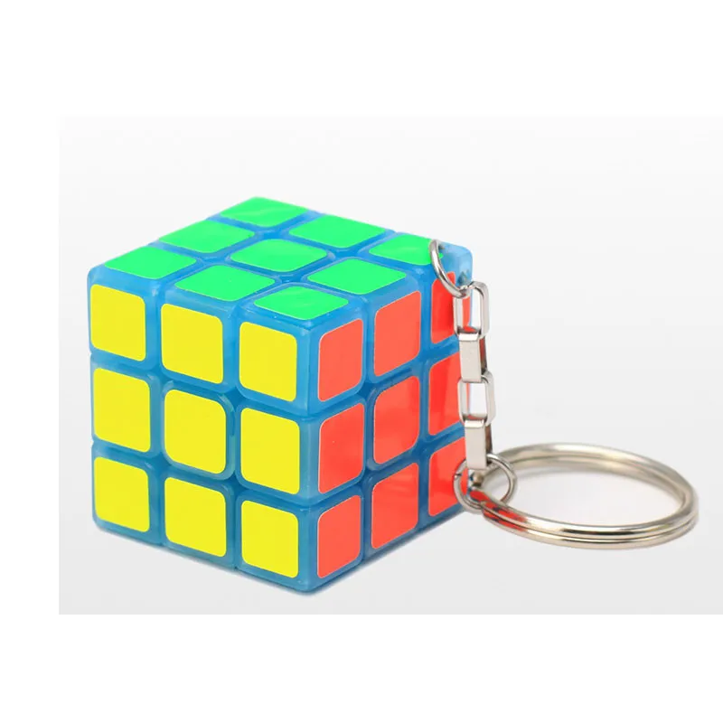 3 см Пластик ABS Мини 3x3x3 волшебный куб наклейки пазлы брелок мешок из полиуретана с