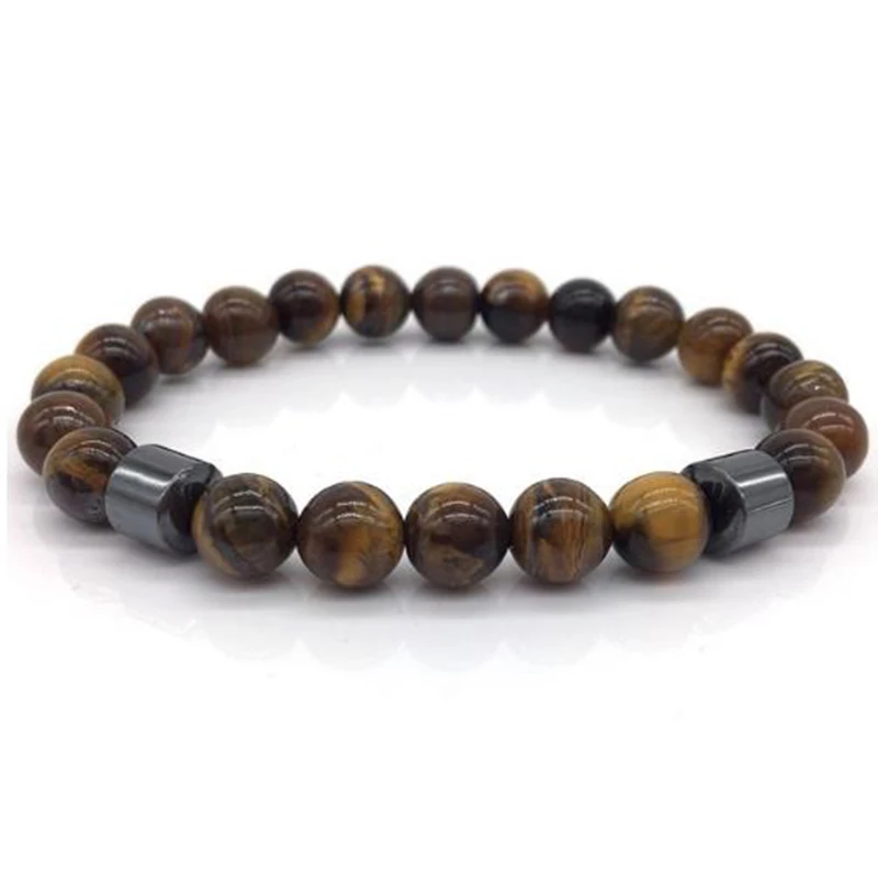 New Bracelets Lava Stone Obsidian Magnetic Hematite Beads Vert Magnit Karma Bizuteria Wrist Band Men Women Budha Creative Gift | Украшения